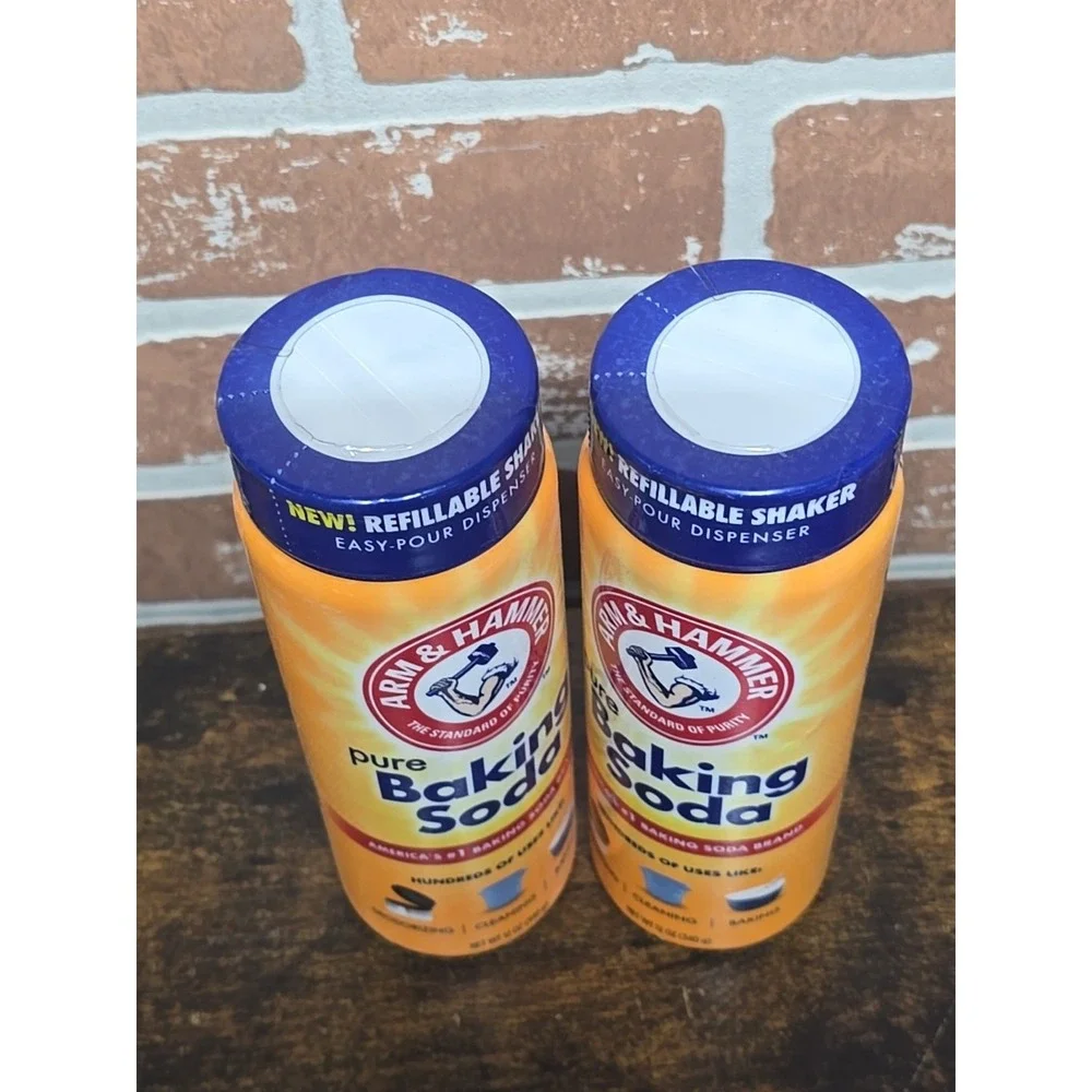 Arm & Hammer Pure Baking Soda, 12 Oz Shake/Spoon Option Pack of 4 New, Free Ship